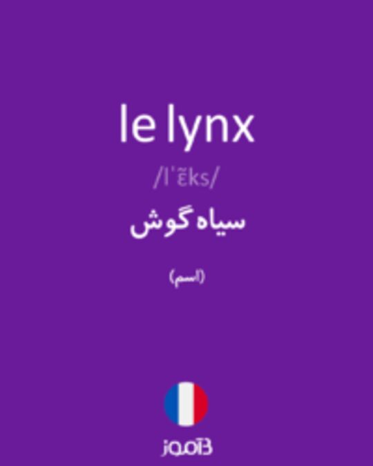  تصویر le lynx - دیکشنری انگلیسی بیاموز