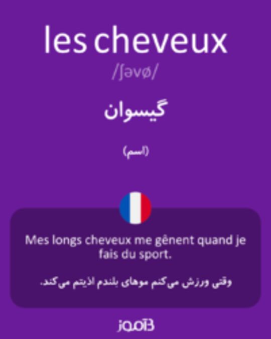  تصویر les cheveux - دیکشنری انگلیسی بیاموز