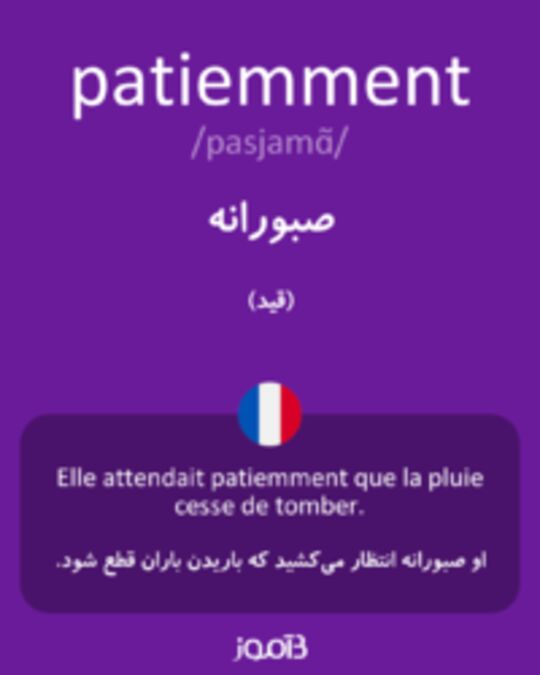  تصویر patiemment - دیکشنری انگلیسی بیاموز