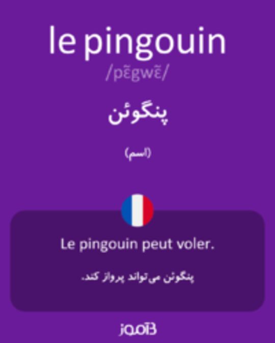  تصویر le pingouin - دیکشنری انگلیسی بیاموز