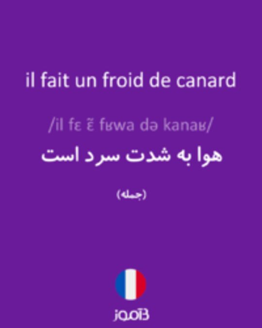  تصویر il fait un froid de canard - دیکشنری انگلیسی بیاموز