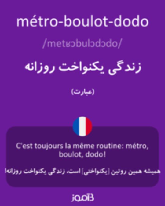  تصویر métro-boulot-dodo - دیکشنری انگلیسی بیاموز