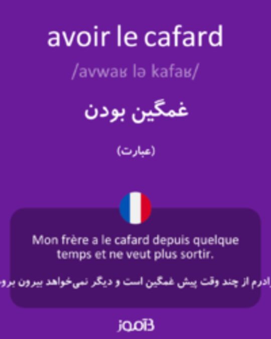  تصویر avoir le cafard - دیکشنری انگلیسی بیاموز