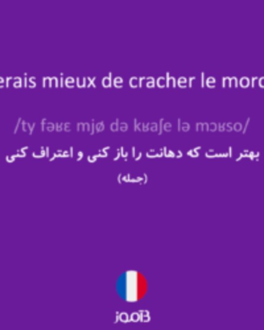  تصویر tu ferais mieux de cracher le morceau - دیکشنری انگلیسی بیاموز