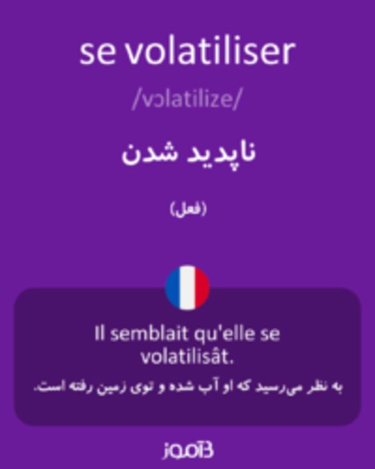  تصویر se volatiliser - دیکشنری انگلیسی بیاموز