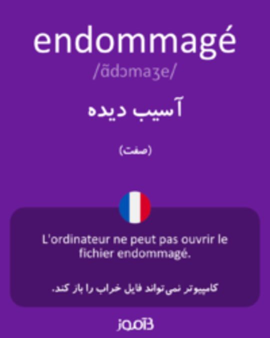  تصویر endommagé - دیکشنری انگلیسی بیاموز