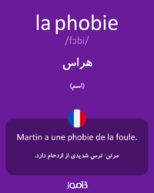  تصویر la phobie - دیکشنری انگلیسی بیاموز