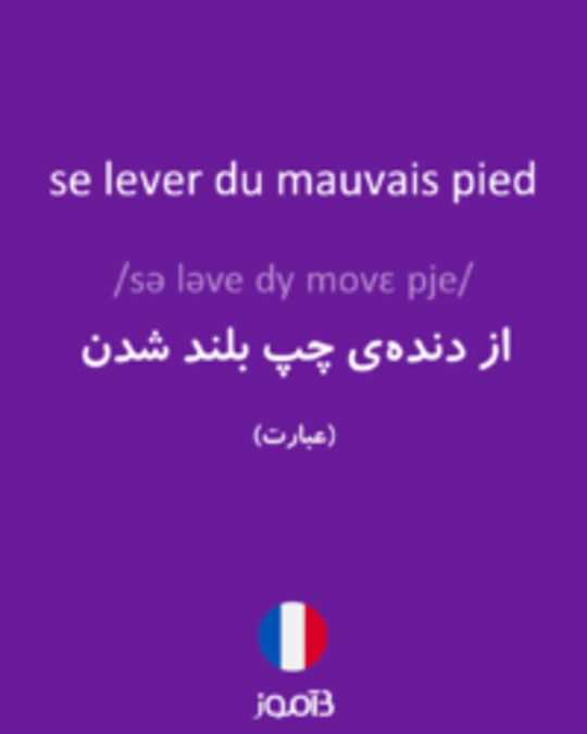  تصویر se lever du mauvais pied - دیکشنری انگلیسی بیاموز