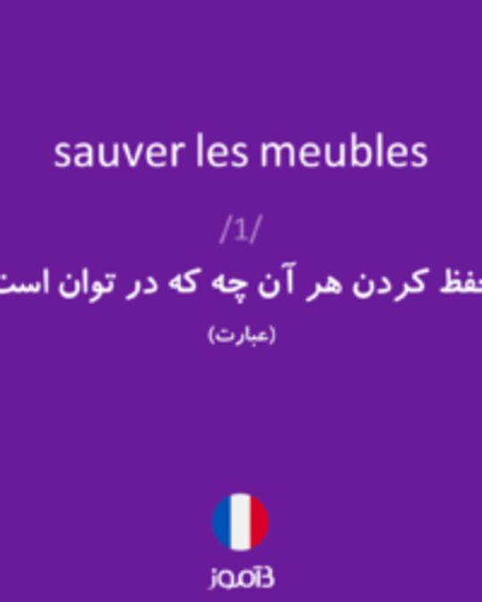  تصویر sauver les meubles - دیکشنری انگلیسی بیاموز