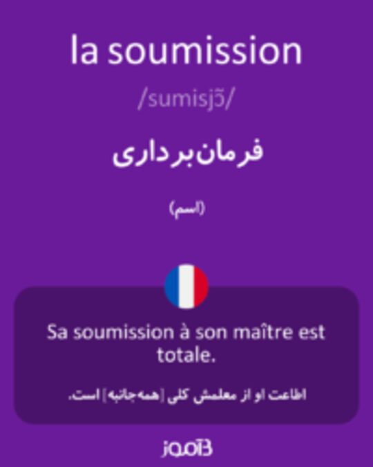  تصویر la soumission - دیکشنری انگلیسی بیاموز