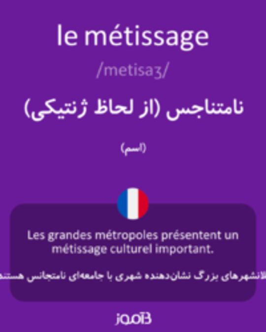  تصویر le métissage - دیکشنری انگلیسی بیاموز