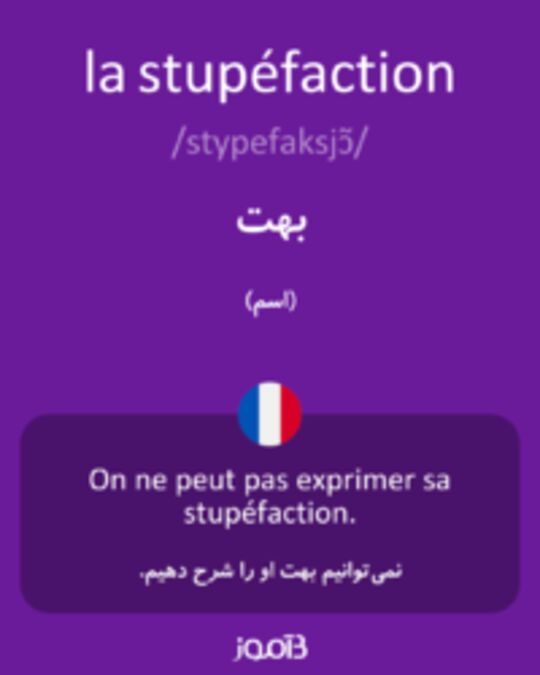  تصویر la stupéfaction - دیکشنری انگلیسی بیاموز