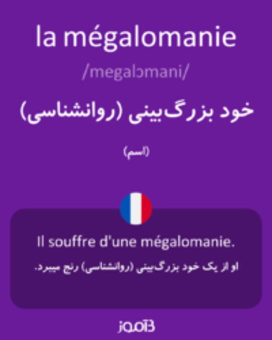  تصویر la mégalomanie - دیکشنری انگلیسی بیاموز