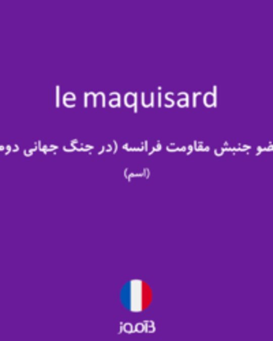  تصویر le maquisard - دیکشنری انگلیسی بیاموز