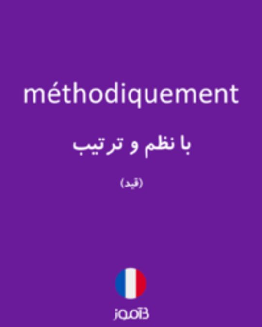  تصویر méthodiquement - دیکشنری انگلیسی بیاموز