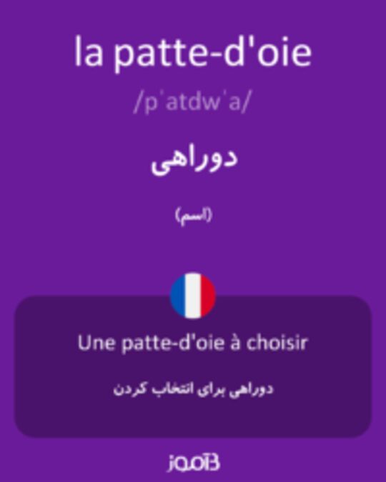  تصویر la patte-d'oie - دیکشنری انگلیسی بیاموز