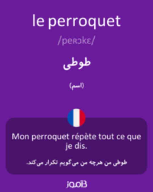  تصویر le perroquet - دیکشنری انگلیسی بیاموز