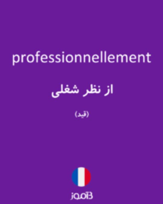  تصویر professionnellement - دیکشنری انگلیسی بیاموز