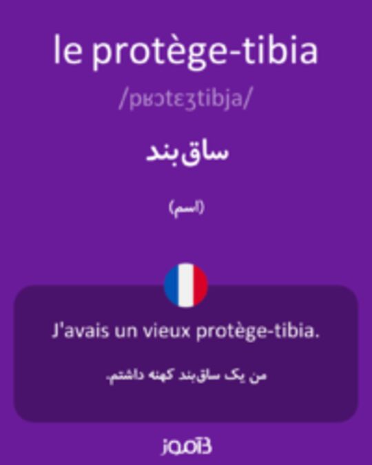  تصویر le protège-tibia - دیکشنری انگلیسی بیاموز