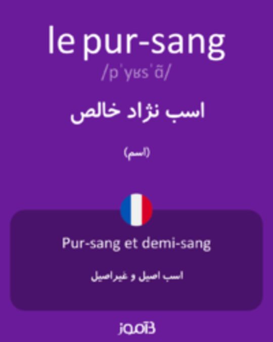  تصویر le pur-sang - دیکشنری انگلیسی بیاموز