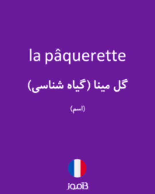  تصویر la pâquerette - دیکشنری انگلیسی بیاموز