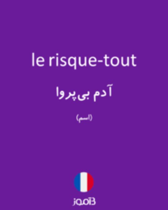  تصویر le risque-tout - دیکشنری انگلیسی بیاموز