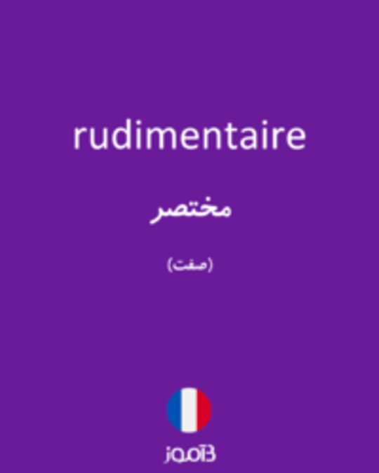  تصویر rudimentaire - دیکشنری انگلیسی بیاموز