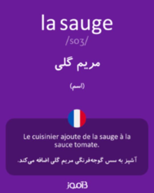  تصویر la sauge - دیکشنری انگلیسی بیاموز