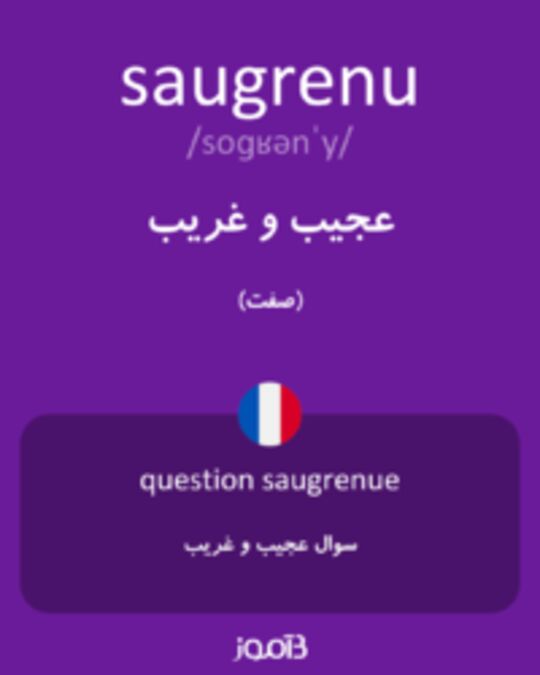  تصویر saugrenu - دیکشنری انگلیسی بیاموز