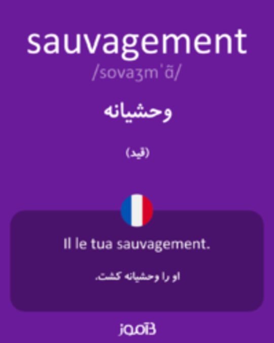  تصویر sauvagement - دیکشنری انگلیسی بیاموز