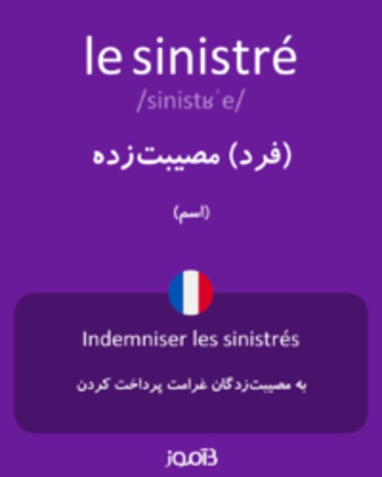  تصویر le sinistré - دیکشنری انگلیسی بیاموز