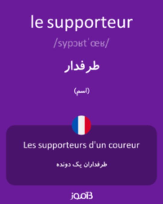  تصویر le supporteur - دیکشنری انگلیسی بیاموز