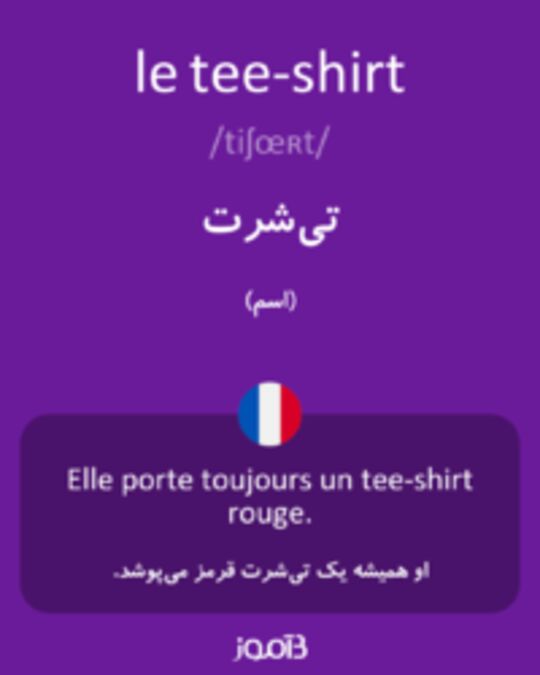  تصویر le tee-shirt - دیکشنری انگلیسی بیاموز