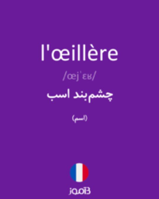  تصویر l'œillère - دیکشنری انگلیسی بیاموز