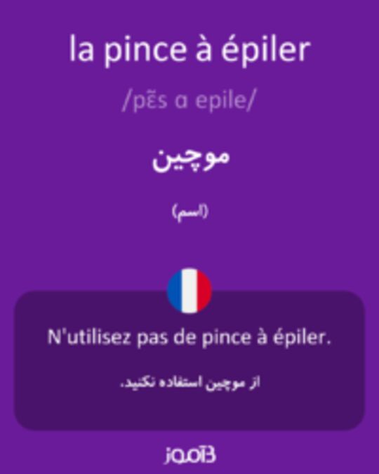  تصویر la pince à épiler - دیکشنری انگلیسی بیاموز