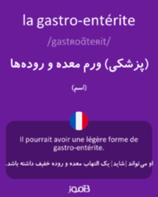  تصویر la gastro-entérite - دیکشنری انگلیسی بیاموز