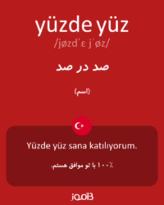  تصویر yüzde yüz - دیکشنری انگلیسی بیاموز