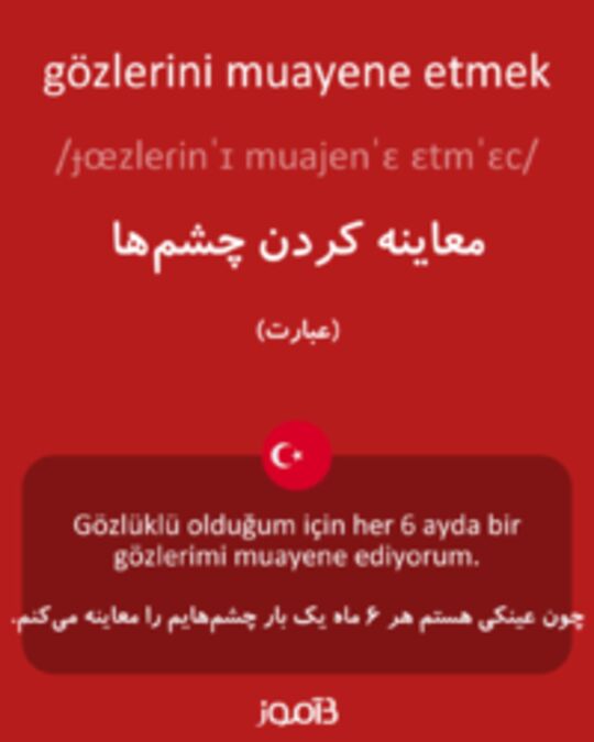  تصویر gözlerini muayene etmek - دیکشنری انگلیسی بیاموز