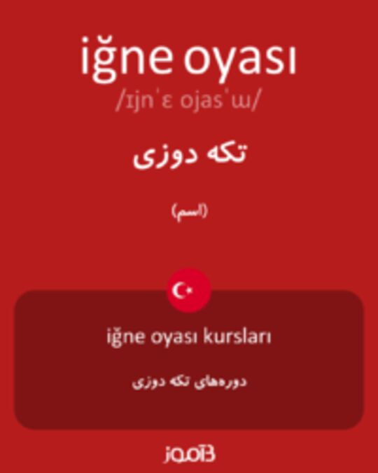  تصویر iğne oyası - دیکشنری انگلیسی بیاموز