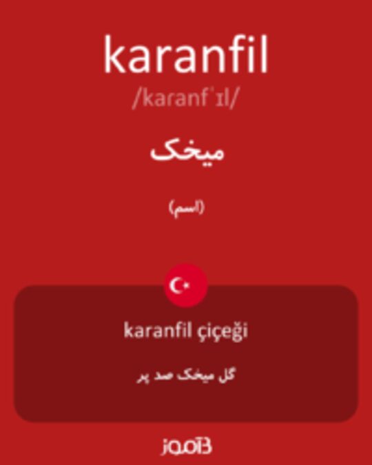  تصویر karanfil - دیکشنری انگلیسی بیاموز