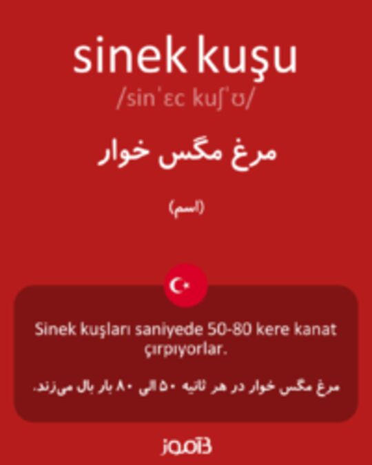  تصویر sinek kuşu - دیکشنری انگلیسی بیاموز