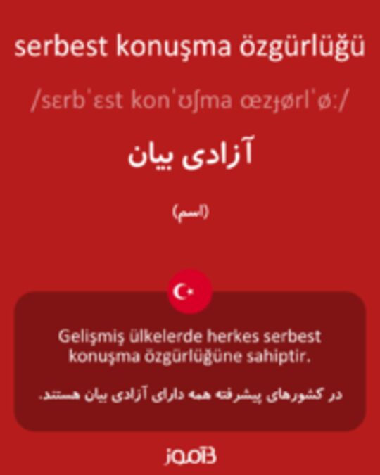  تصویر serbest konuşma özgürlüğü - دیکشنری انگلیسی بیاموز