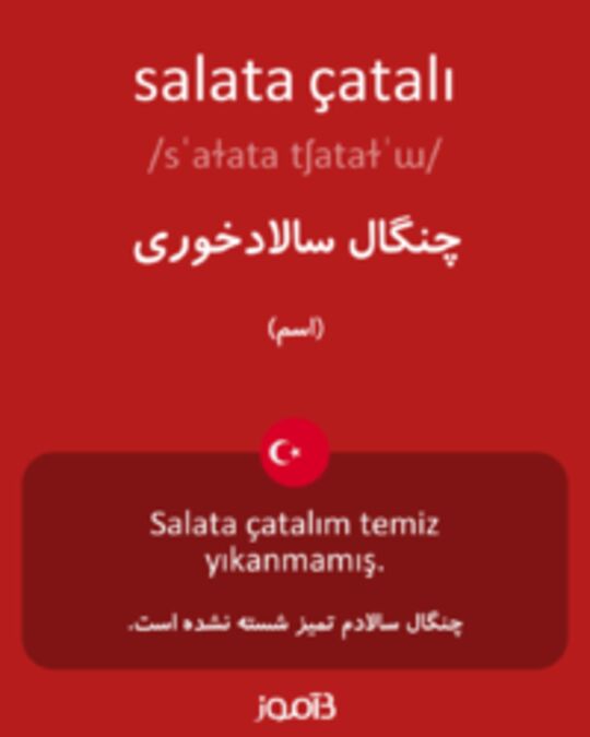  تصویر salata çatalı - دیکشنری انگلیسی بیاموز