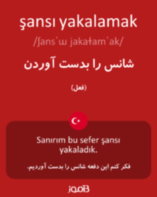  تصویر şansı yakalamak - دیکشنری انگلیسی بیاموز