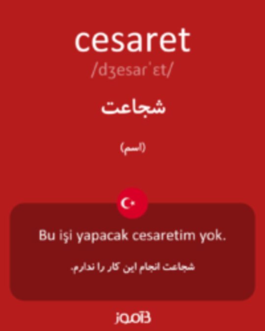  تصویر cesaret - دیکشنری انگلیسی بیاموز