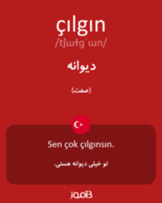  تصویر çılgın - دیکشنری انگلیسی بیاموز