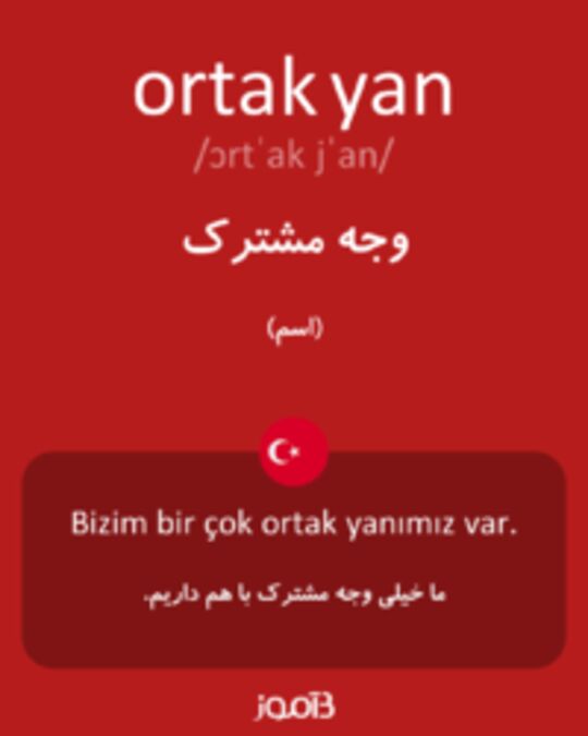  تصویر ortak yan - دیکشنری انگلیسی بیاموز