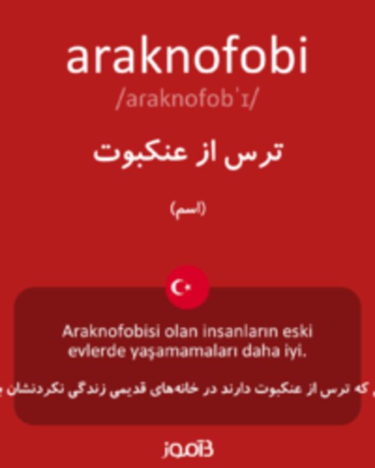  تصویر araknofobi - دیکشنری انگلیسی بیاموز