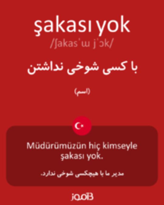  تصویر şakası yok - دیکشنری انگلیسی بیاموز