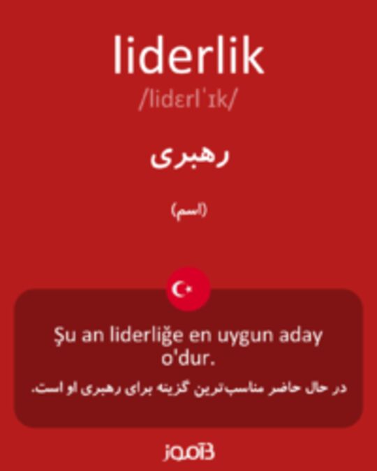  تصویر liderlik - دیکشنری انگلیسی بیاموز